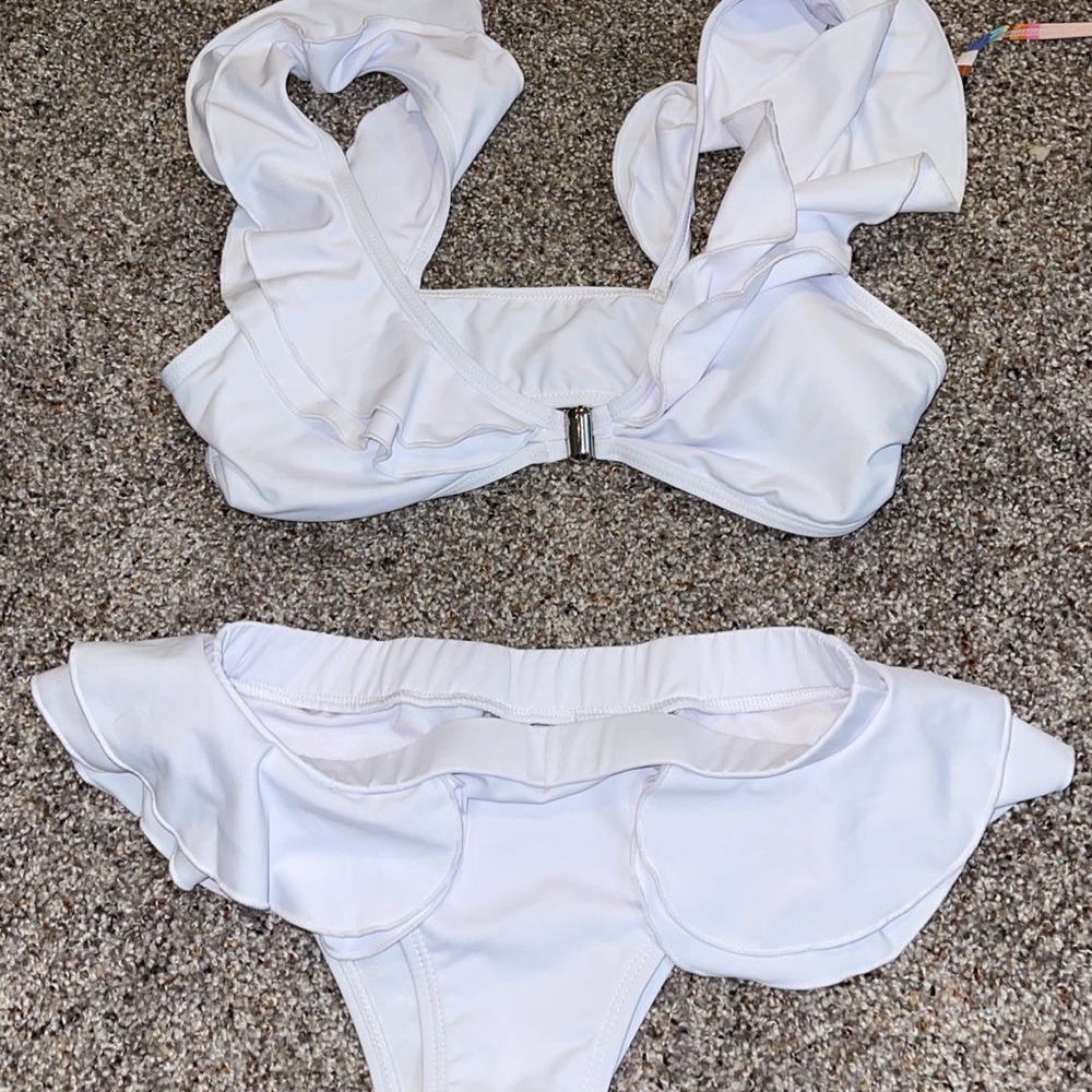 white bathing suit